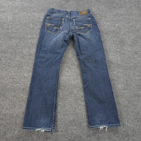 Ariat Jeans Mens 32x32 Blue Denim M4 Low Rise Boot Turnout Relaxed Western Work - Picture 11 of 13